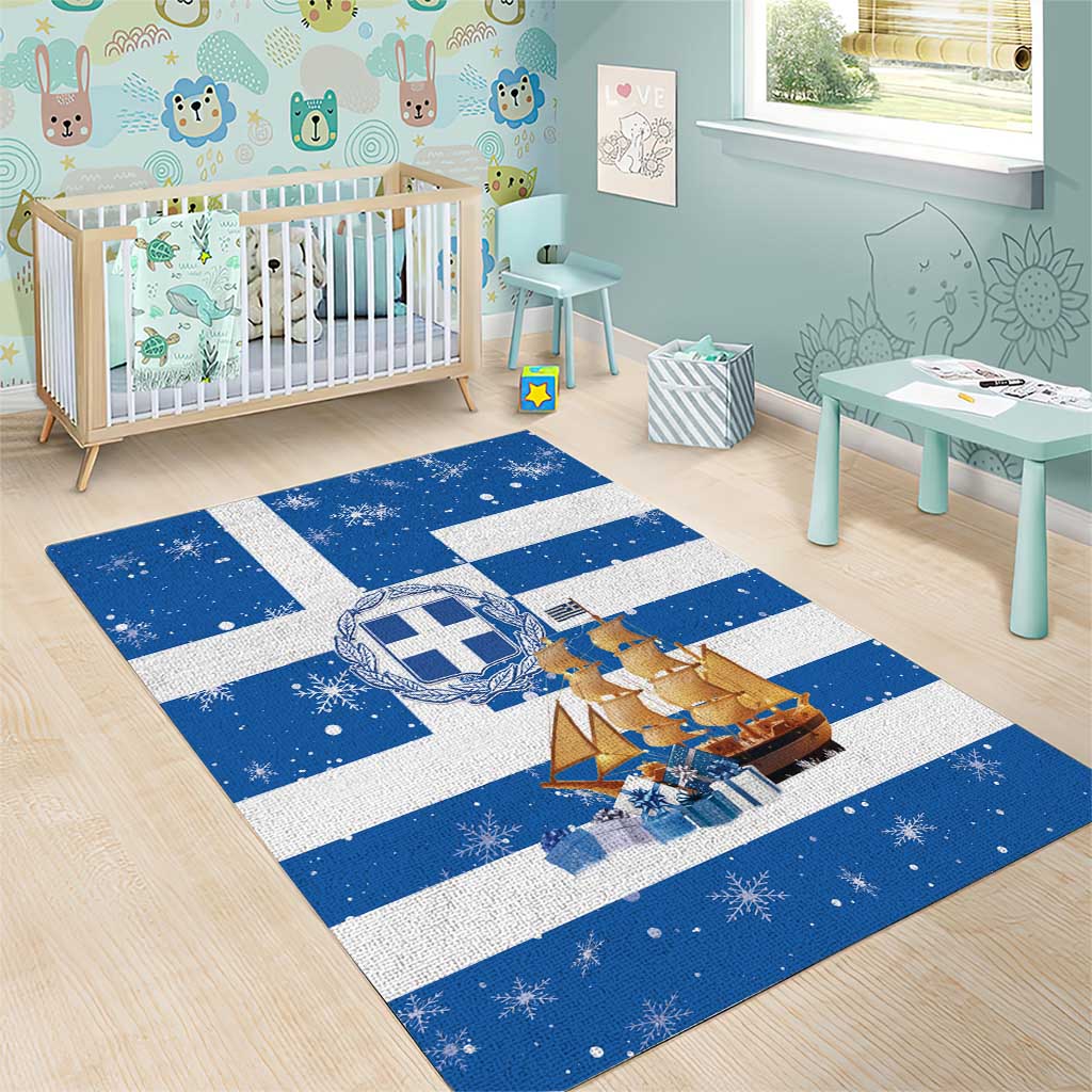 Greece Karavaki Christmas Area Rug Merry Chirstmas 2025 - Wonder Print Shop