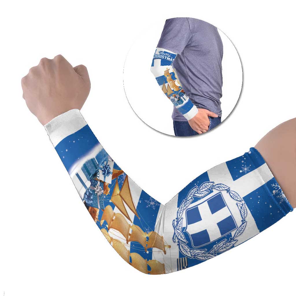 Greece Karavaki Christmas Arm Sleeves Merry Chirstmas 2025 - Wonder Print Shop