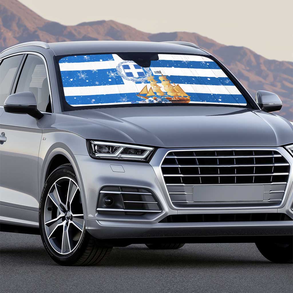 Greece Karavaki Christmas Auto Sun Shade Merry Chirstmas 2025 - Wonder Print Shop
