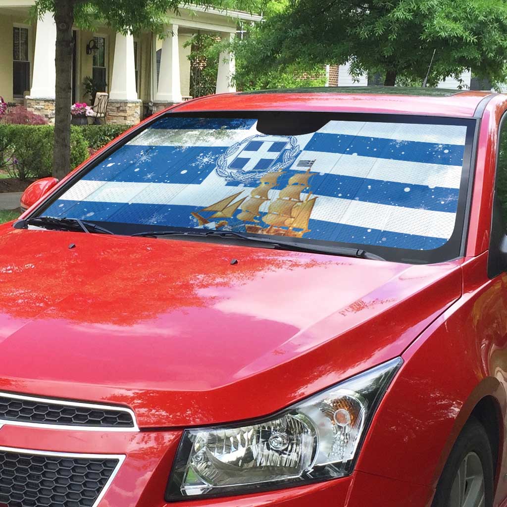 Greece Karavaki Christmas Auto Sun Shade Merry Chirstmas 2025 - Wonder Print Shop