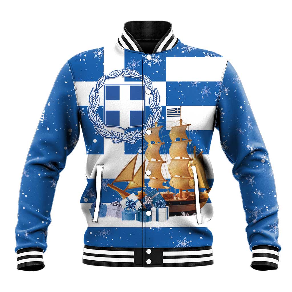 Greece Karavaki Christmas Baseball Jacket Merry Chirstmas 2025 - Wonder Print Shop