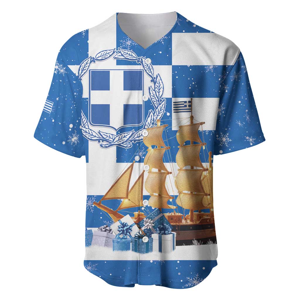 Greece Karavaki Christmas Baseball Jersey Merry Chirstmas 2025 - Wonder Print Shop