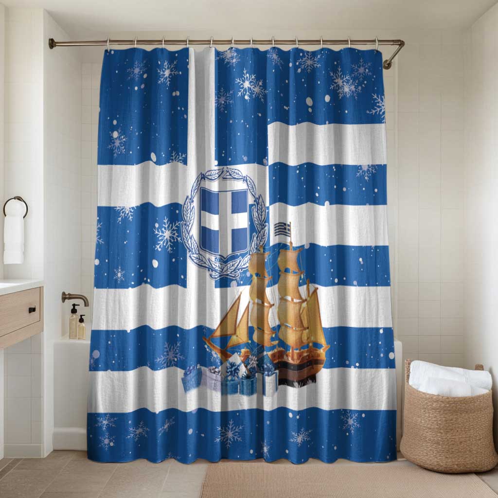 Greece Karavaki Christmas Bathroom Set Merry Chirstmas 2025 - Wonder Print Shop