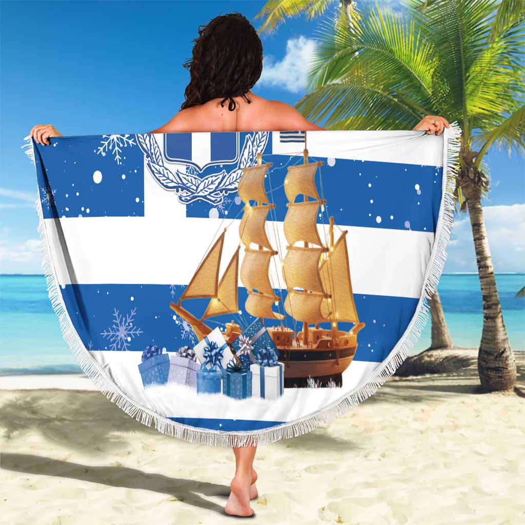 Greece Karavaki Christmas Beach Blanket Merry Chirstmas 2025 - Wonder Print Shop