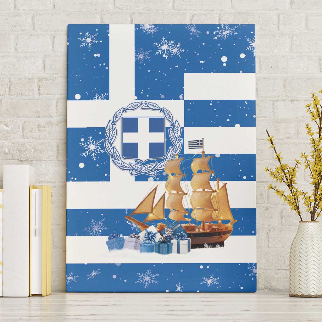 Greece Karavaki Christmas Canvas Wall Art Merry Chirstmas 2025 - Wonder Print Shop
