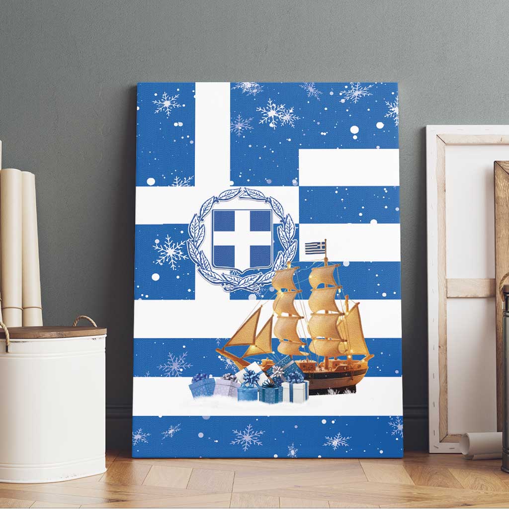 Greece Karavaki Christmas Canvas Wall Art Merry Chirstmas 2025 - Wonder Print Shop