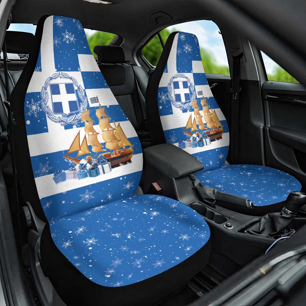 Greece Karavaki Christmas Car Seat Cover Merry Chirstmas 2025 - Wonder Print Shop
