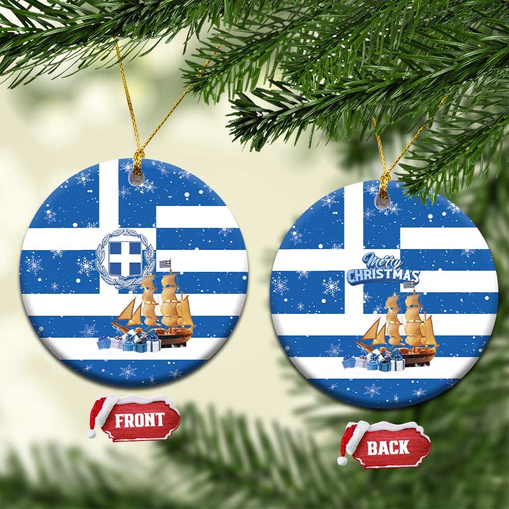 Greece Karavaki Christmas Ceramic Ornament Merry Chirstmas 2025 - Wonder Print Shop