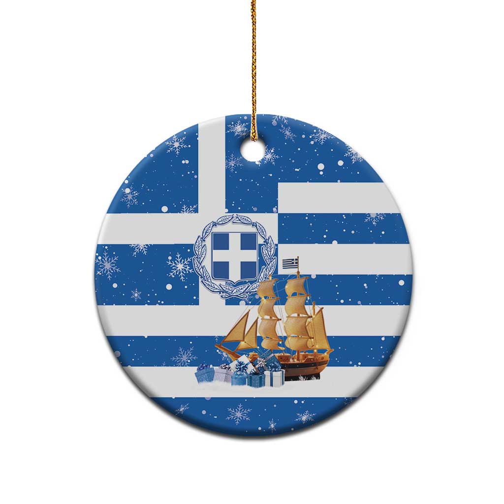 Greece Karavaki Christmas Ceramic Ornament Merry Chirstmas 2025 - Wonder Print Shop