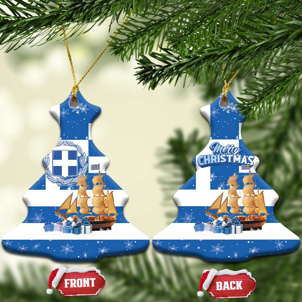 Greece Karavaki Christmas Ceramic Ornament Merry Chirstmas 2025 - Wonder Print Shop