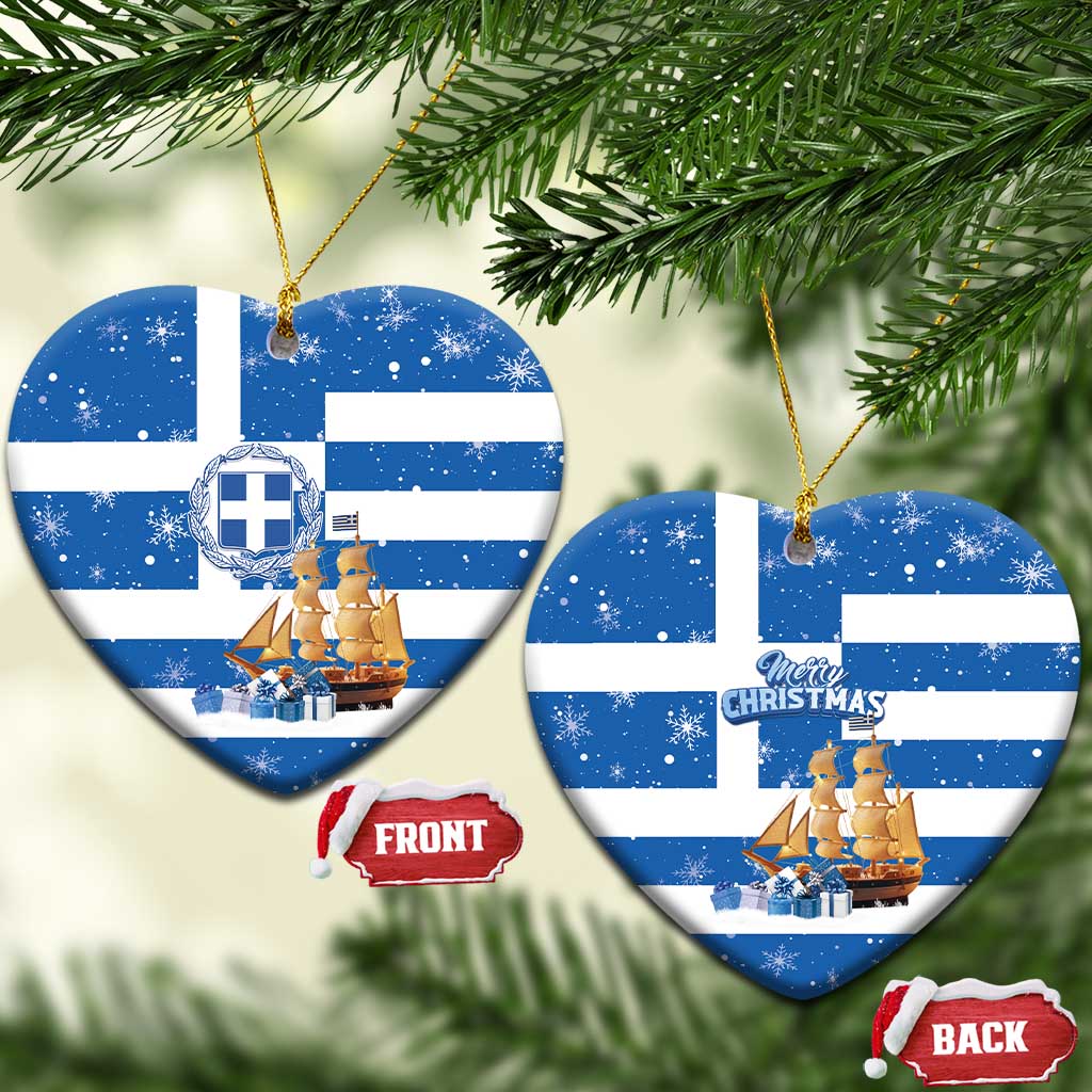 Greece Karavaki Christmas Ceramic Ornament Merry Chirstmas 2025 - Wonder Print Shop
