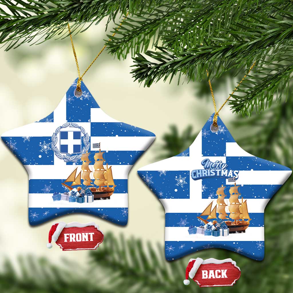Greece Karavaki Christmas Ceramic Ornament Merry Chirstmas 2025 - Wonder Print Shop