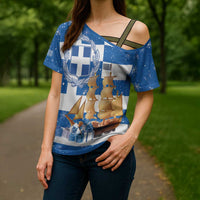 Greece Karavaki Christmas Cross Shoulder Shirt Merry Chirstmas 2025 - Wonder Print Shop