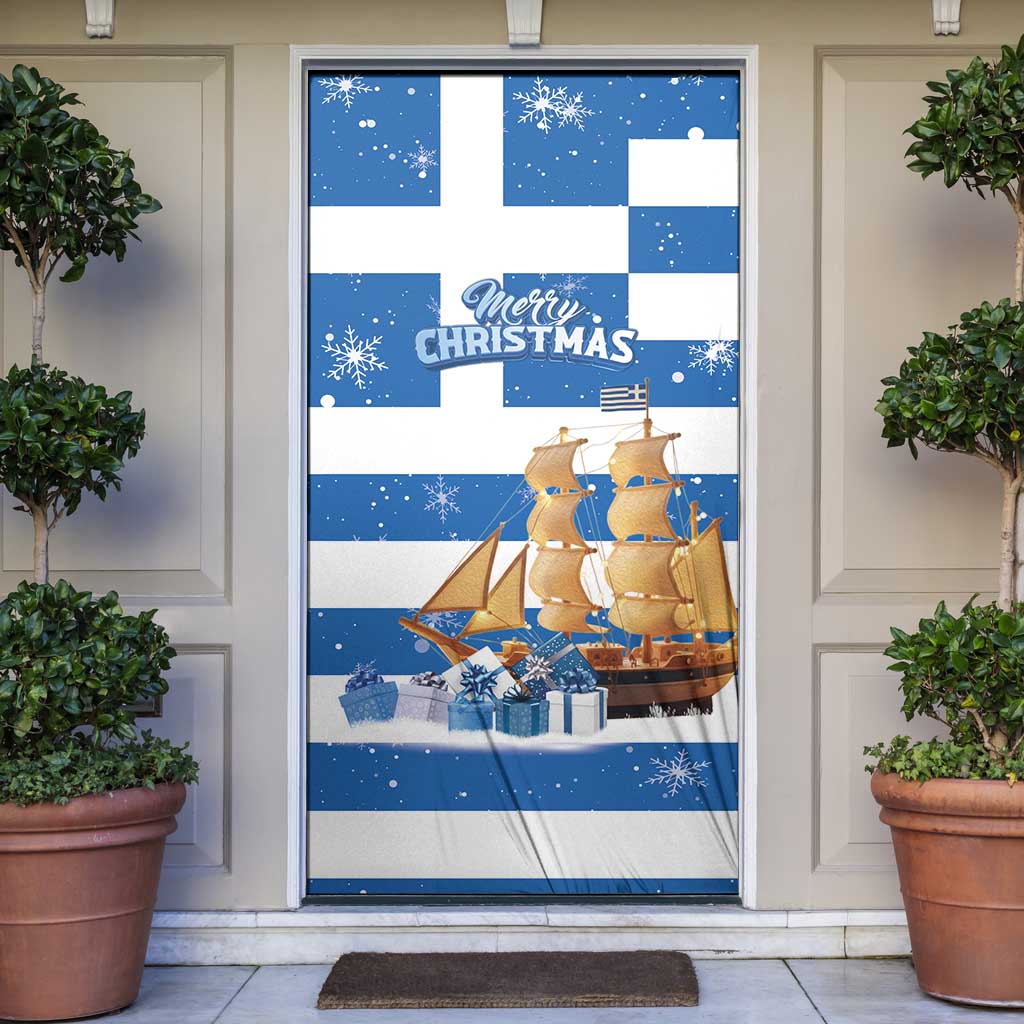 Greece Karavaki Christmas Door Cover Merry Chirstmas 2025 - Wonder Print Shop