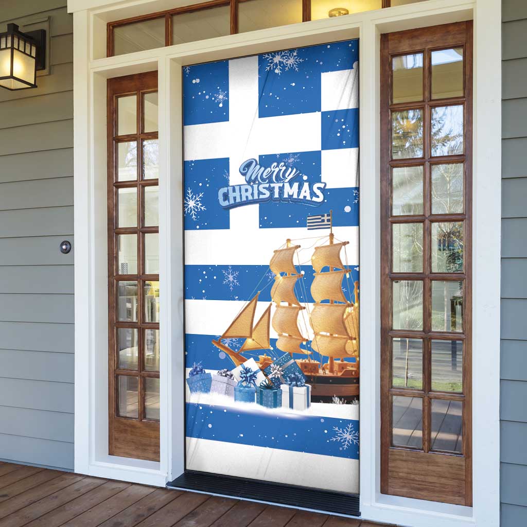Greece Karavaki Christmas Door Cover Merry Chirstmas 2025 - Wonder Print Shop