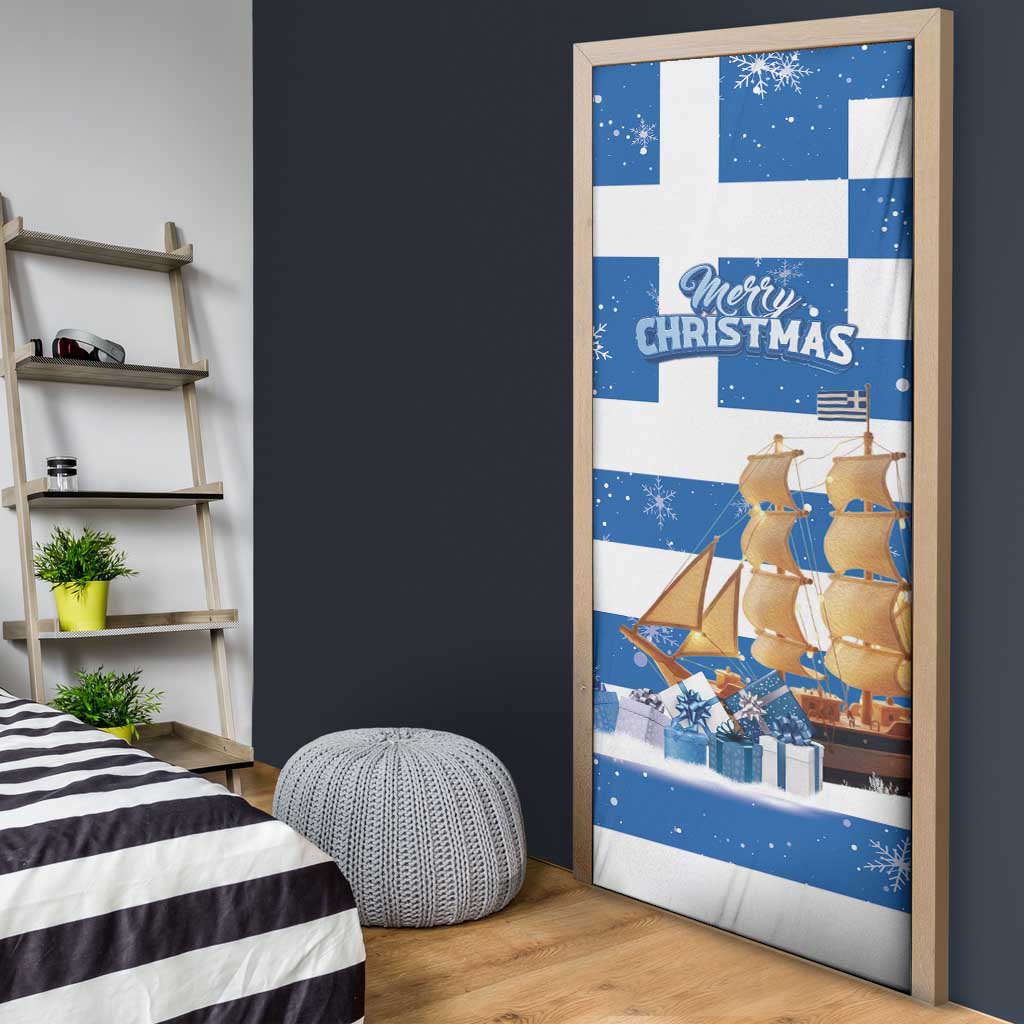 Greece Karavaki Christmas Door Cover Merry Chirstmas 2025 - Wonder Print Shop