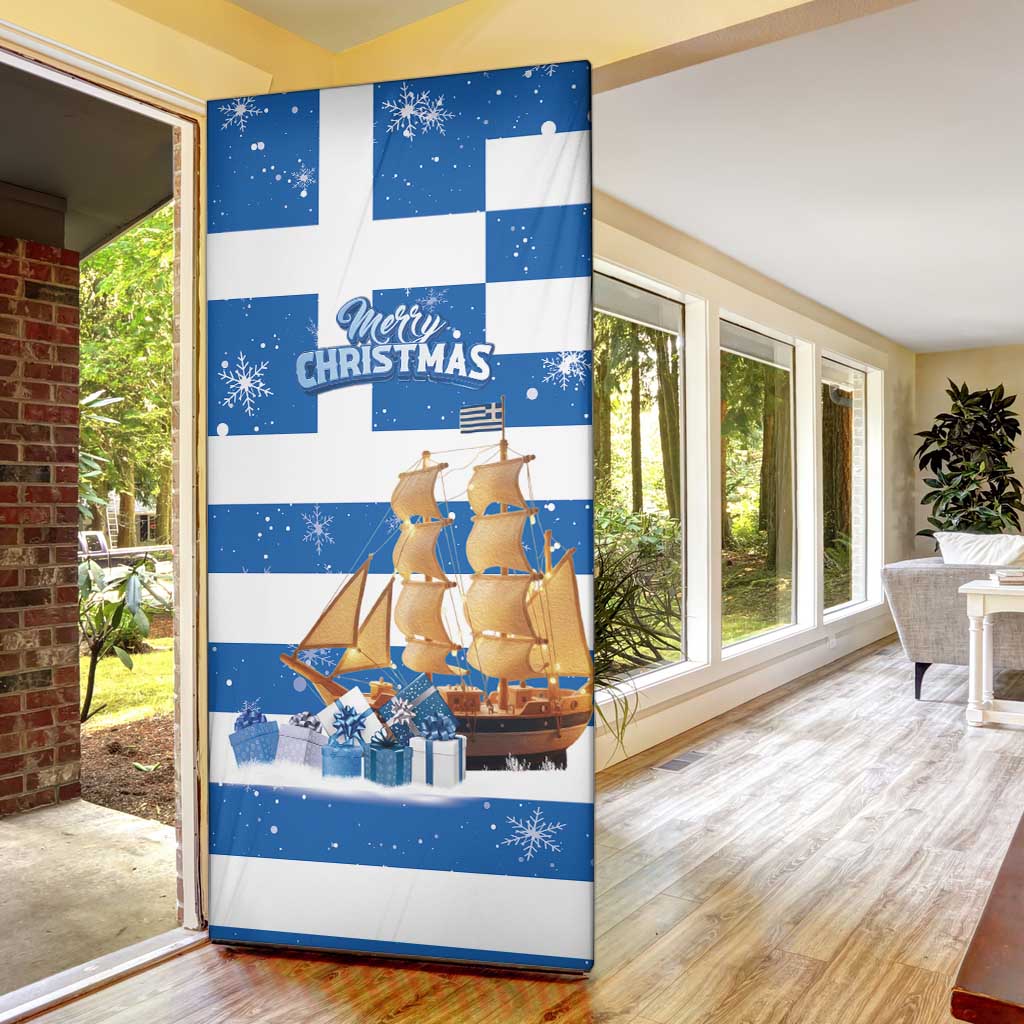 Greece Karavaki Christmas Door Cover Merry Chirstmas 2025 - Wonder Print Shop