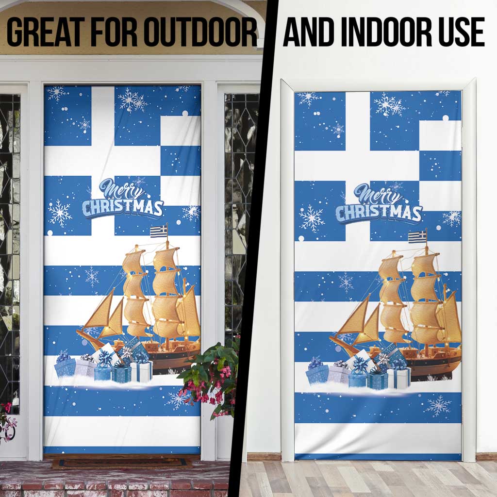 Greece Karavaki Christmas Door Cover Merry Chirstmas 2025 - Wonder Print Shop