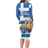 Greece Karavaki Christmas Family Matching Long Sleeve Bodycon Dress and Hawaiian Shirt Merry Chirstmas 2025 - Wonder Print Shop