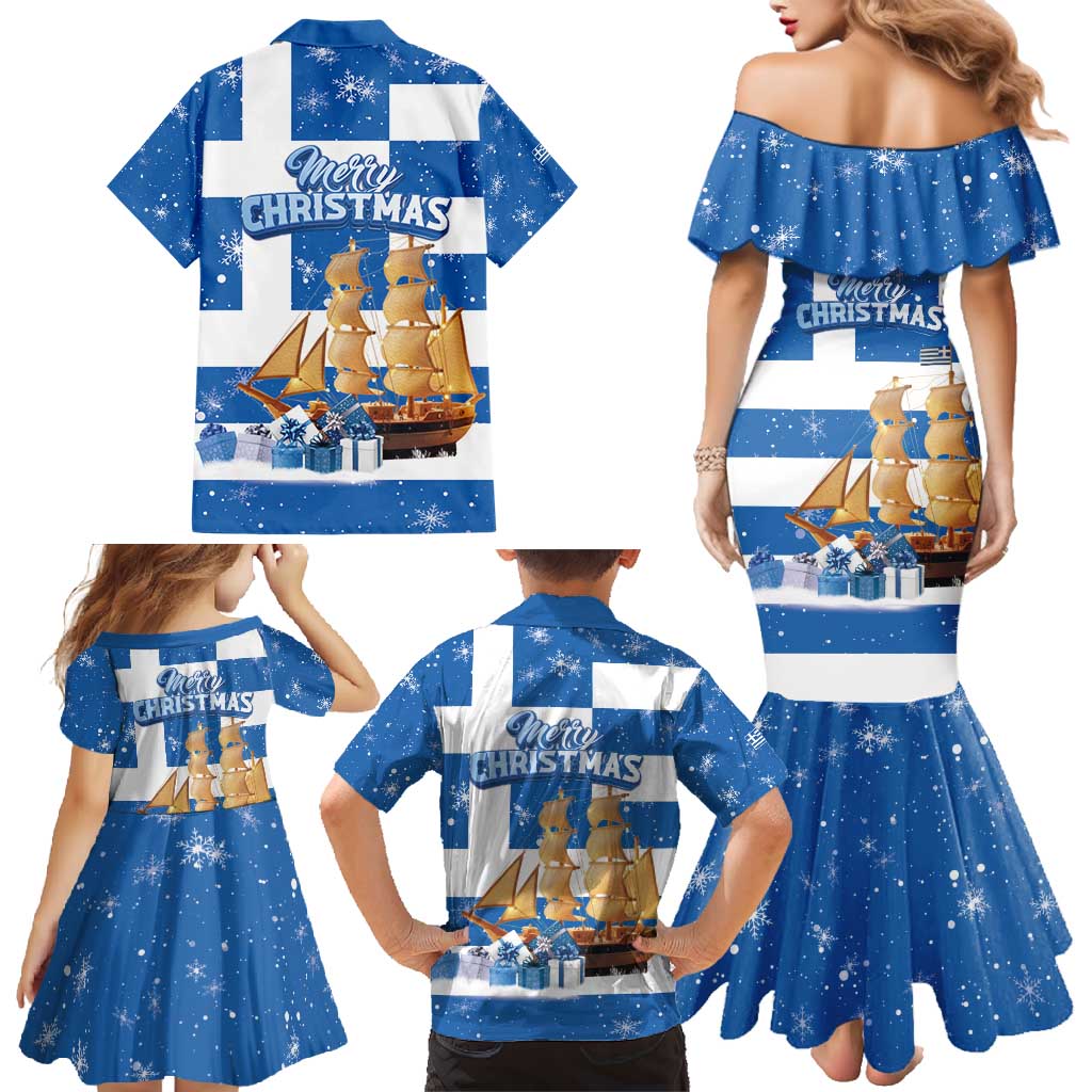 Greece Karavaki Christmas Family Matching Mermaid Dress and Hawaiian Shirt Merry Chirstmas 2025 - Wonder Print Shop