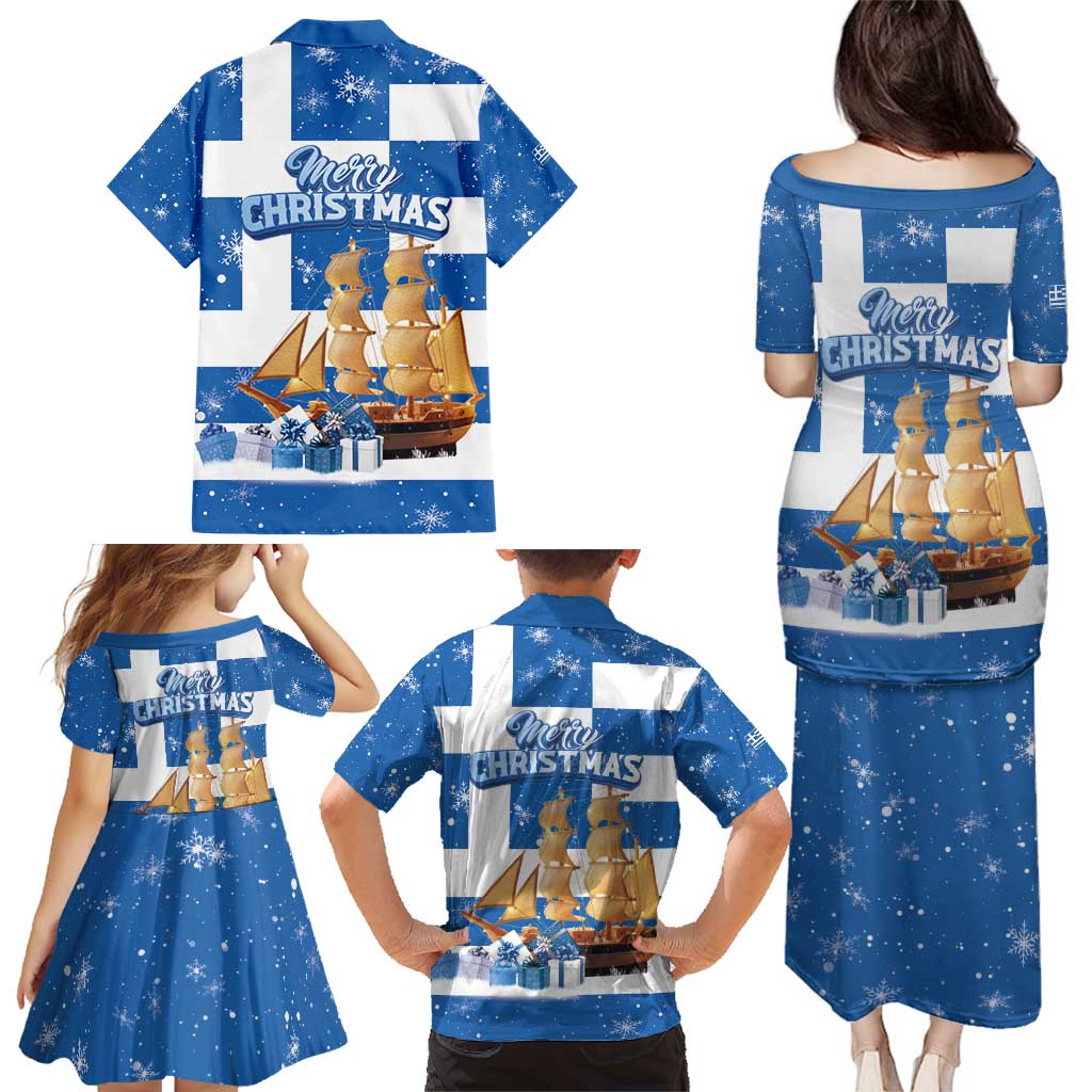 Greece Karavaki Christmas Family Matching Puletasi and Hawaiian Shirt Merry Chirstmas 2025 - Wonder Print Shop