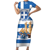 Greece Karavaki Christmas Family Matching Short Sleeve Bodycon Dress and Hawaiian Shirt Merry Chirstmas 2025 - Wonder Print Shop