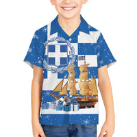 Greece Karavaki Christmas Family Matching Short Sleeve Bodycon Dress and Hawaiian Shirt Merry Chirstmas 2025 - Wonder Print Shop