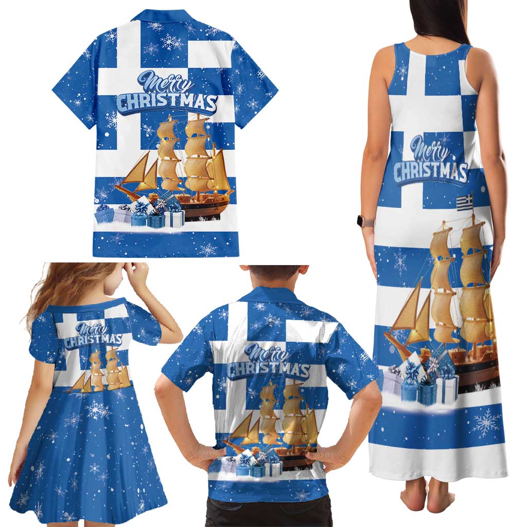 Greece Karavaki Christmas Family Matching Tank Maxi Dress and Hawaiian Shirt Merry Chirstmas 2025 - Wonder Print Shop