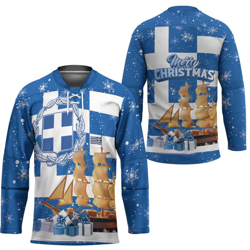 Greece Karavaki Christmas Hockey Jersey Merry Chirstmas 2025 - Wonder Print Shop