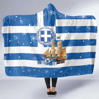 Greece Karavaki Christmas Hooded Blanket Merry Chirstmas 2025 - Wonder Print Shop