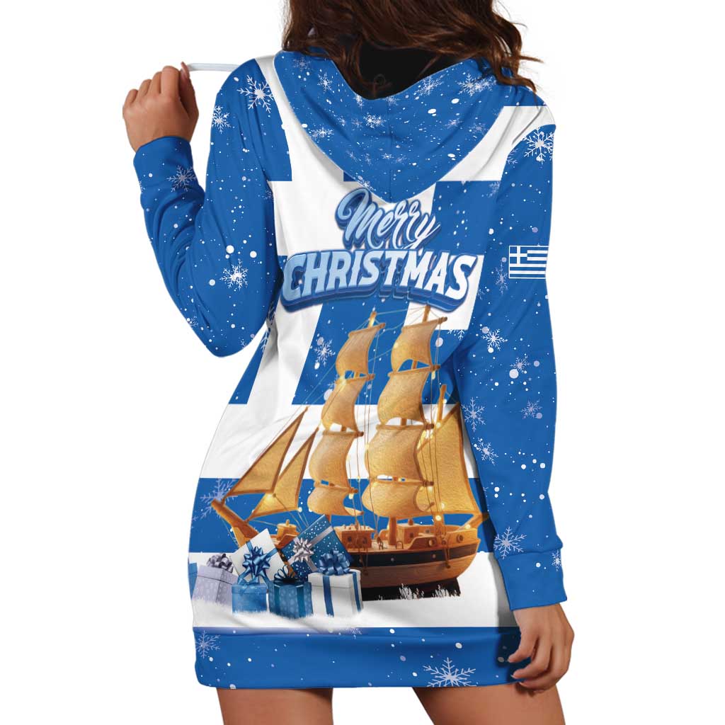 Greece Karavaki Christmas Hoodie Dress Merry Chirstmas 2025 - Wonder Print Shop