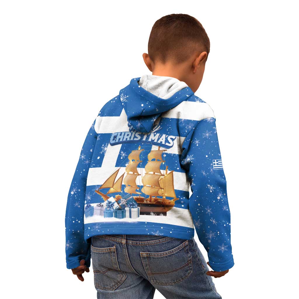 Greece Karavaki Christmas Kid Hoodie Merry Chirstmas 2025 - Wonder Print Shop