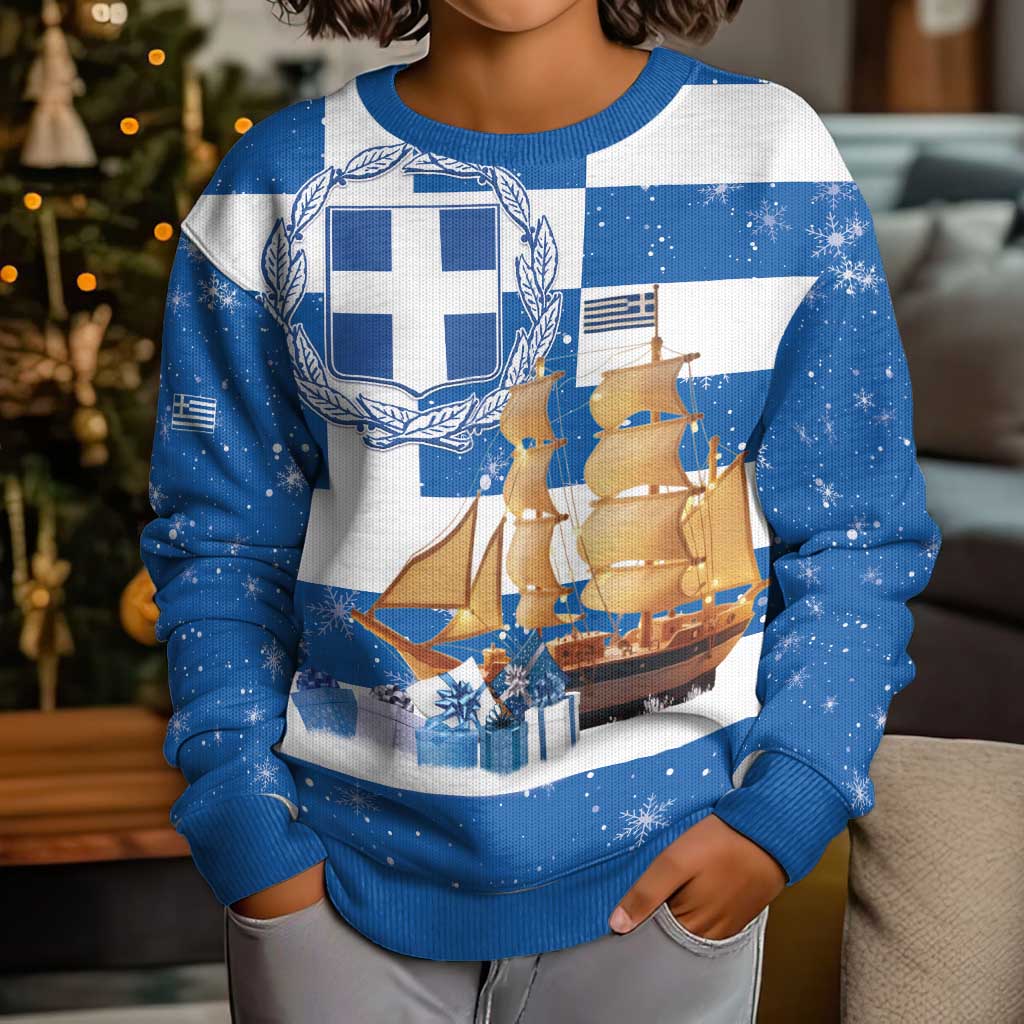 Greece Karavaki Christmas Kid Ugly Christmas Sweater Merry Chirstmas 2025 - Wonder Print Shop