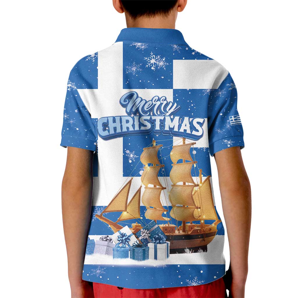 Greece Karavaki Christmas Kid Polo Shirt Merry Chirstmas 2025 - Wonder Print Shop