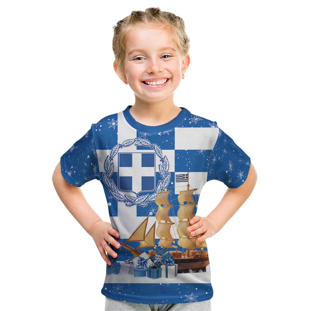 Greece Karavaki Christmas Kid T Shirt Merry Chirstmas 2025 - Wonder Print Shop