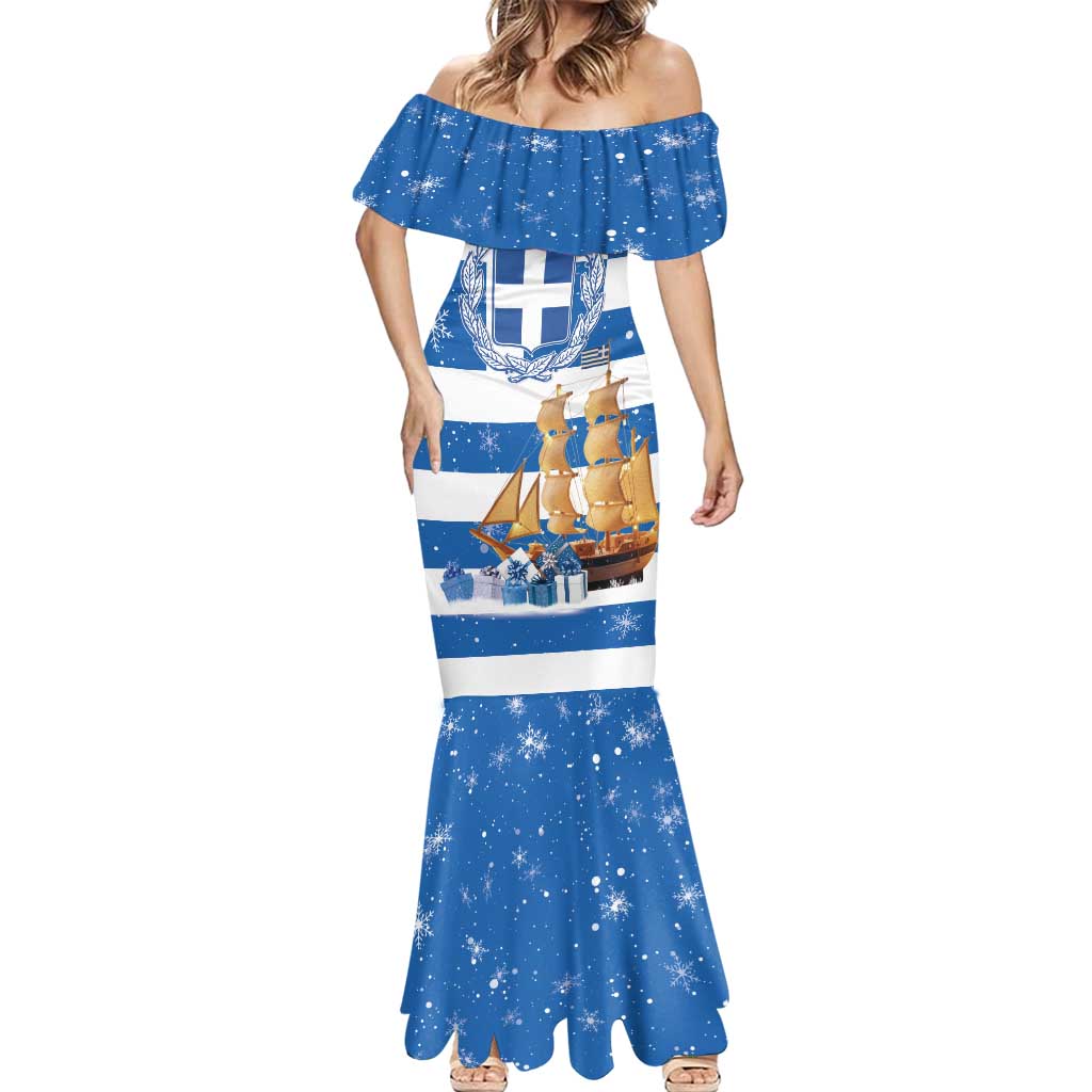 Greece Karavaki Christmas Mermaid Dress Merry Chirstmas 2025 - Wonder Print Shop