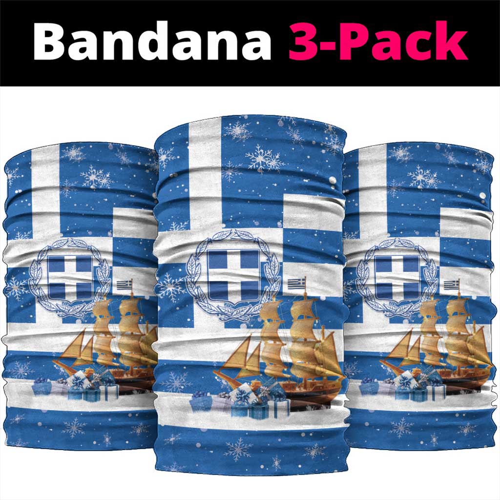 Greece Karavaki Christmas Neck Gaiter Merry Chirstmas 2025 - Wonder Print Shop