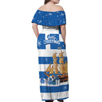 Greece Karavaki Christmas Off Shoulder Maxi Dress Merry Chirstmas 2025 - Wonder Print Shop