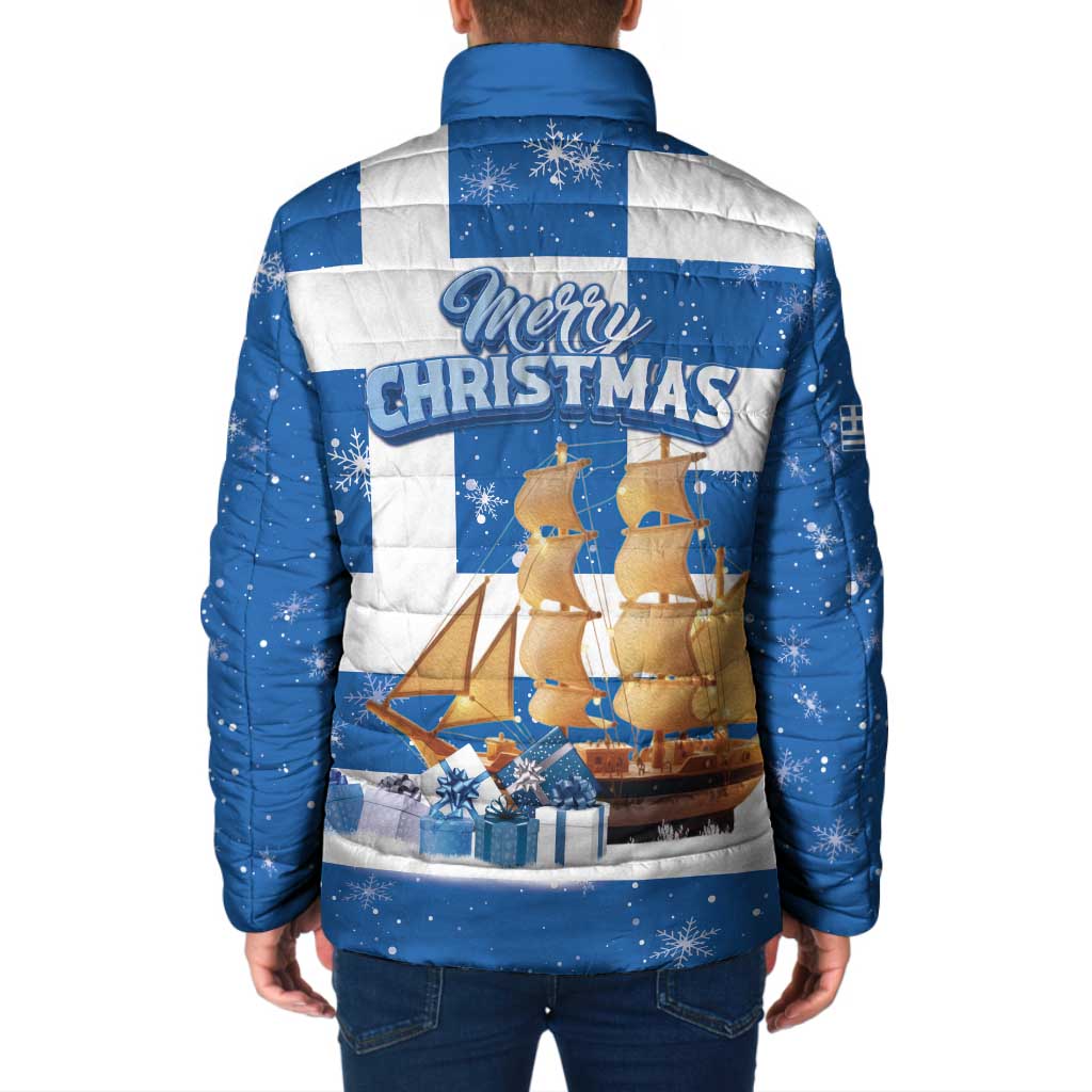 Greece Karavaki Christmas Padded Jacket Merry Chirstmas 2025 - Wonder Print Shop