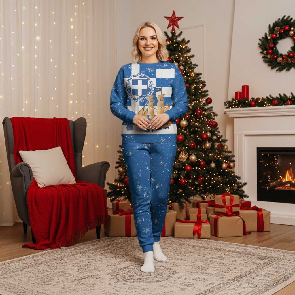 Greece Karavaki Christmas Pajama Set Merry Chirstmas 2025 - Wonder Print Shop
