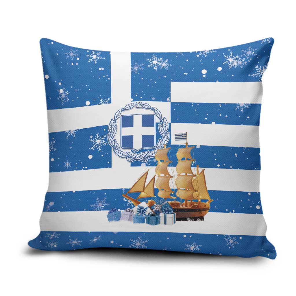 Greece Karavaki Christmas Pillow Cover Merry Chirstmas 2025 - Wonder Print Shop
