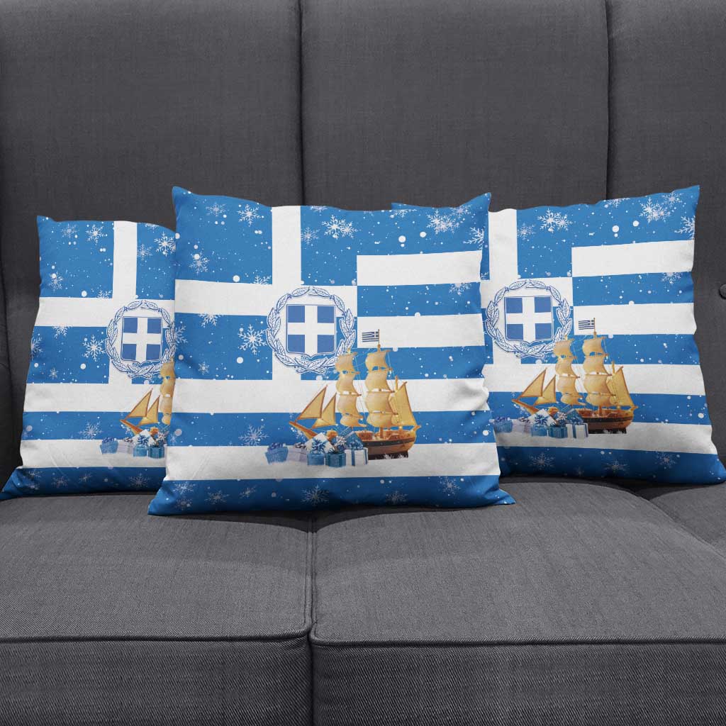 Greece Karavaki Christmas Pillow Cover Merry Chirstmas 2025 - Wonder Print Shop