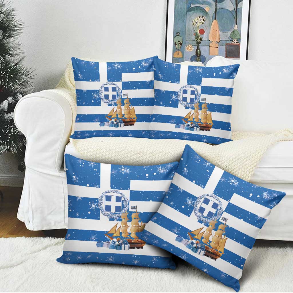 Greece Karavaki Christmas Pillow Cover Merry Chirstmas 2025 - Wonder Print Shop
