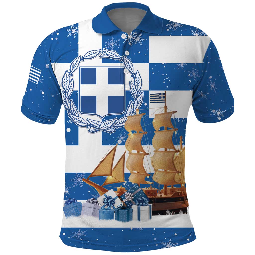 Greece Karavaki Christmas Polo Shirt Merry Chirstmas 2025 - Wonder Print Shop