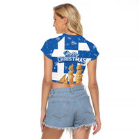 Greece Karavaki Christmas Raglan Cropped T Shirt Merry Chirstmas 2025 - Wonder Print Shop
