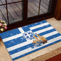 Greece Karavaki Christmas Rubber Doormat Merry Chirstmas 2025 - Wonder Print Shop