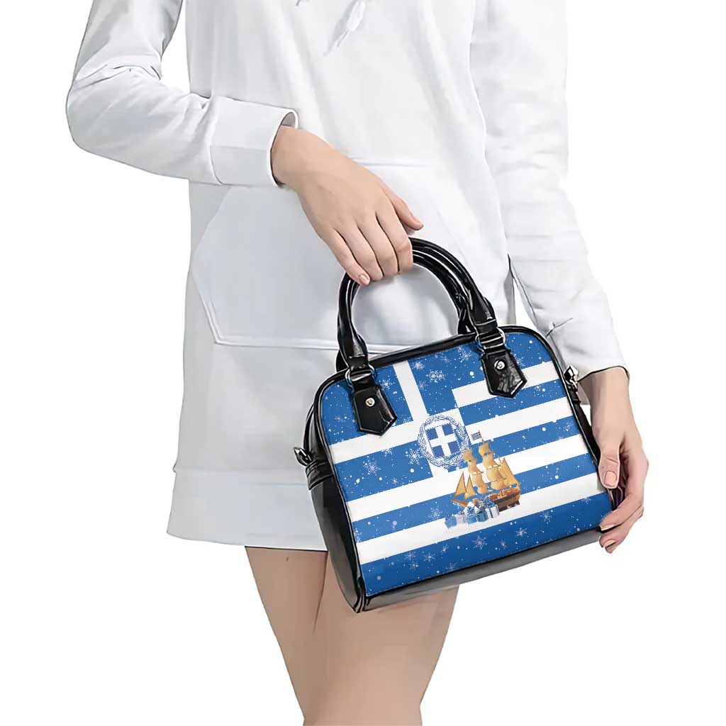 Greece Karavaki Christmas Shoulder Handbag Merry Chirstmas 2025 - Wonder Print Shop