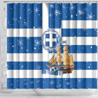 Greece Karavaki Christmas Shower Curtain Merry Chirstmas 2025 - Wonder Print Shop