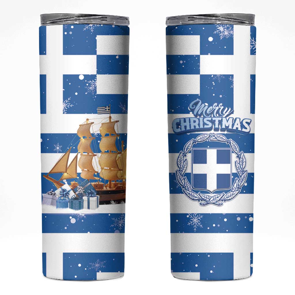 Greece Karavaki Christmas Skinny Tumbler Merry Chirstmas 2025 - Wonder Print Shop
