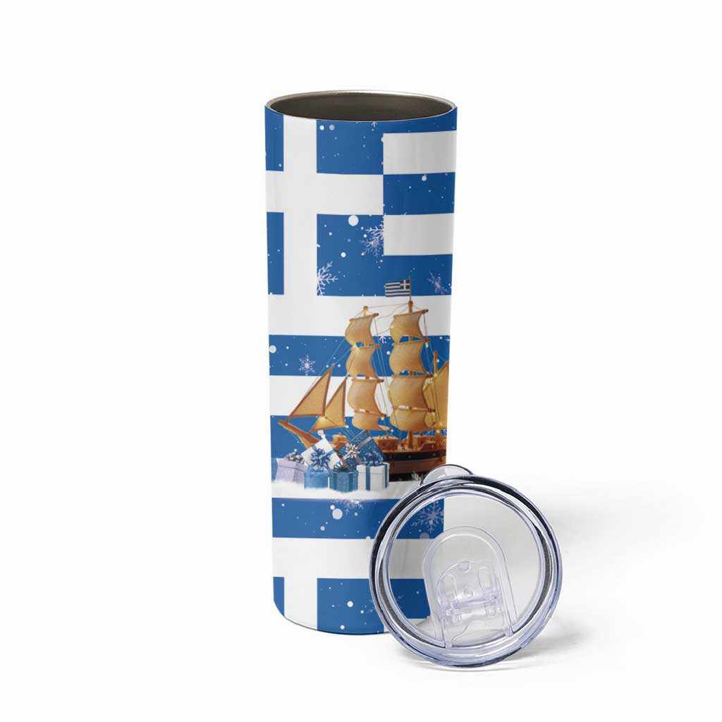 Greece Karavaki Christmas Skinny Tumbler Merry Chirstmas 2025 - Wonder Print Shop